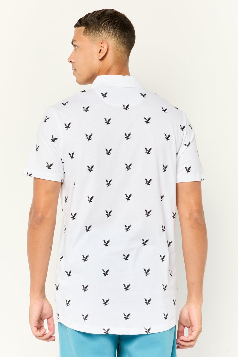 Men Regular Fit Allover Print Short Sleeves Polo Shirt, Multicolor