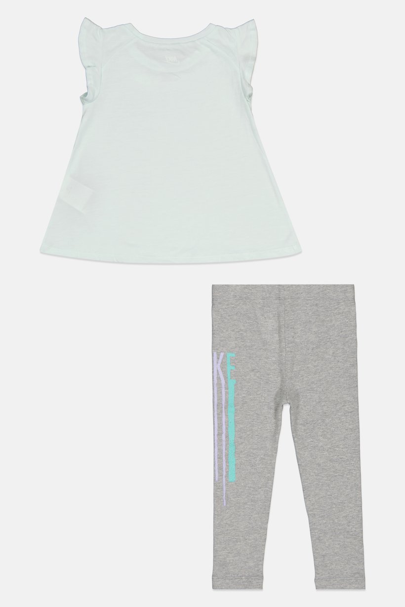 Toddlers Girl 2 Pieces Cap Sleeve Top And Leggings Set, Light Blue