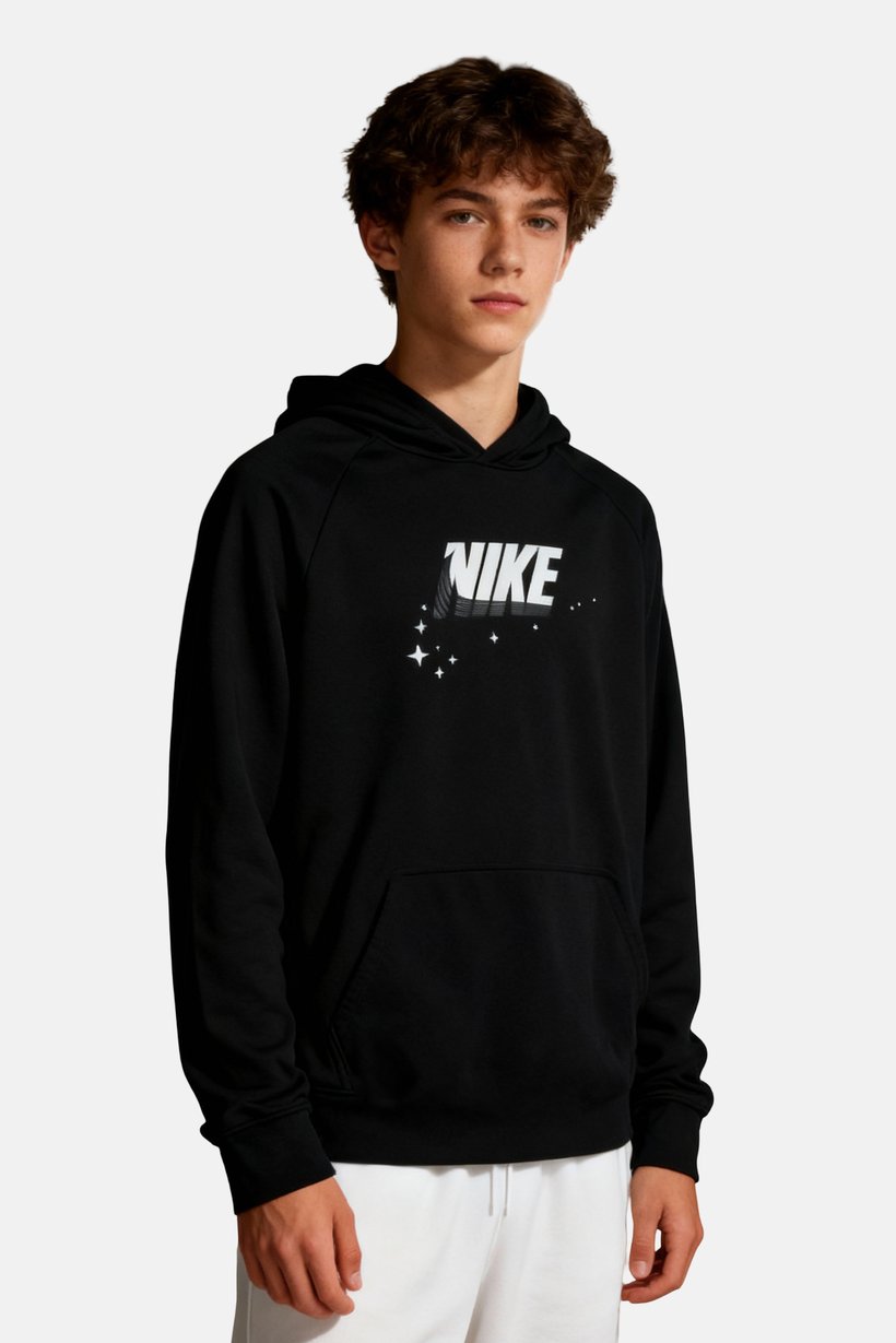 Kids Boy Therma Fit Long Sleeve Training Hoodie, Black