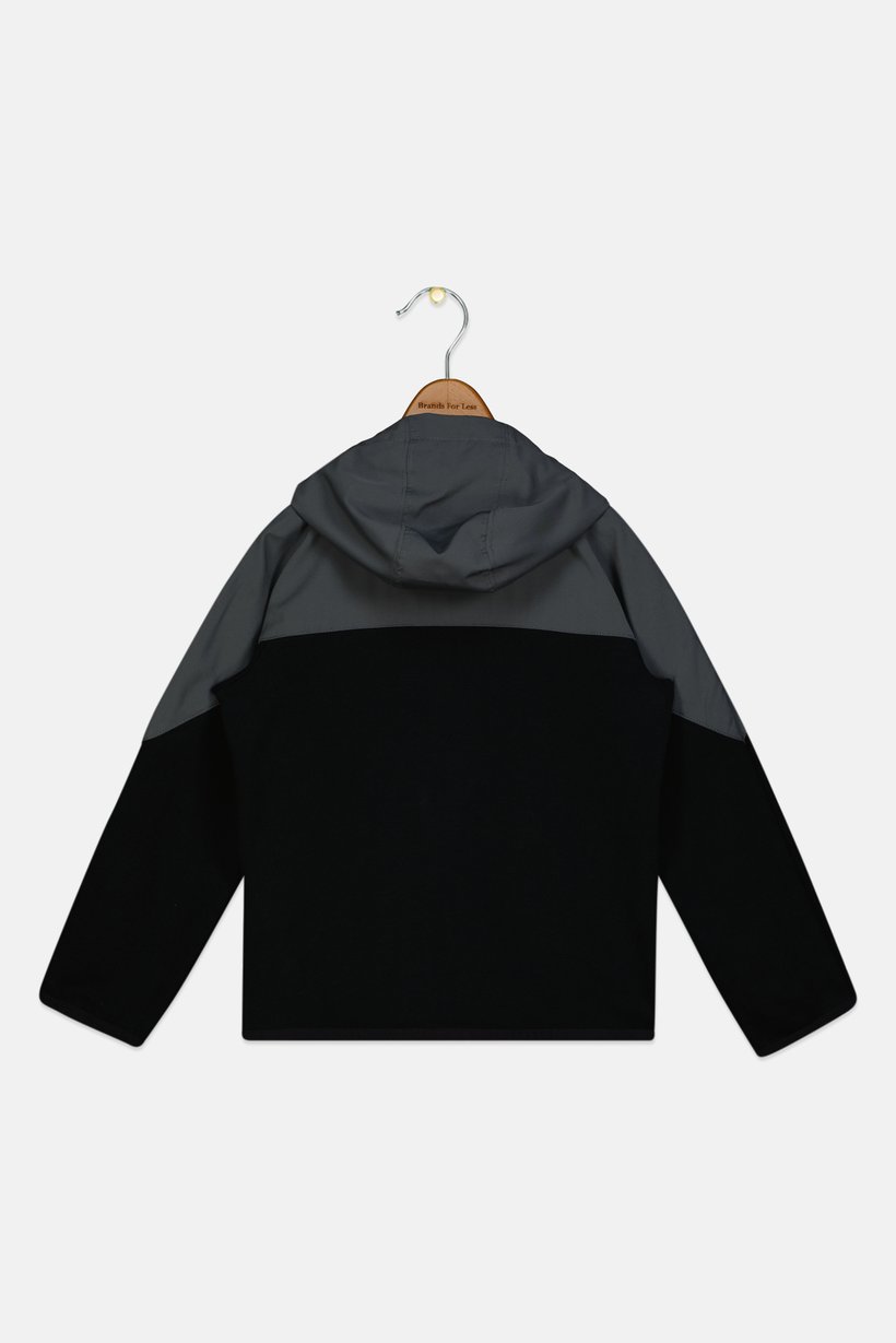 Kids Boy Sportswear Fit Long Sleeve Outdoor Full Zip Sweatshirt, Black