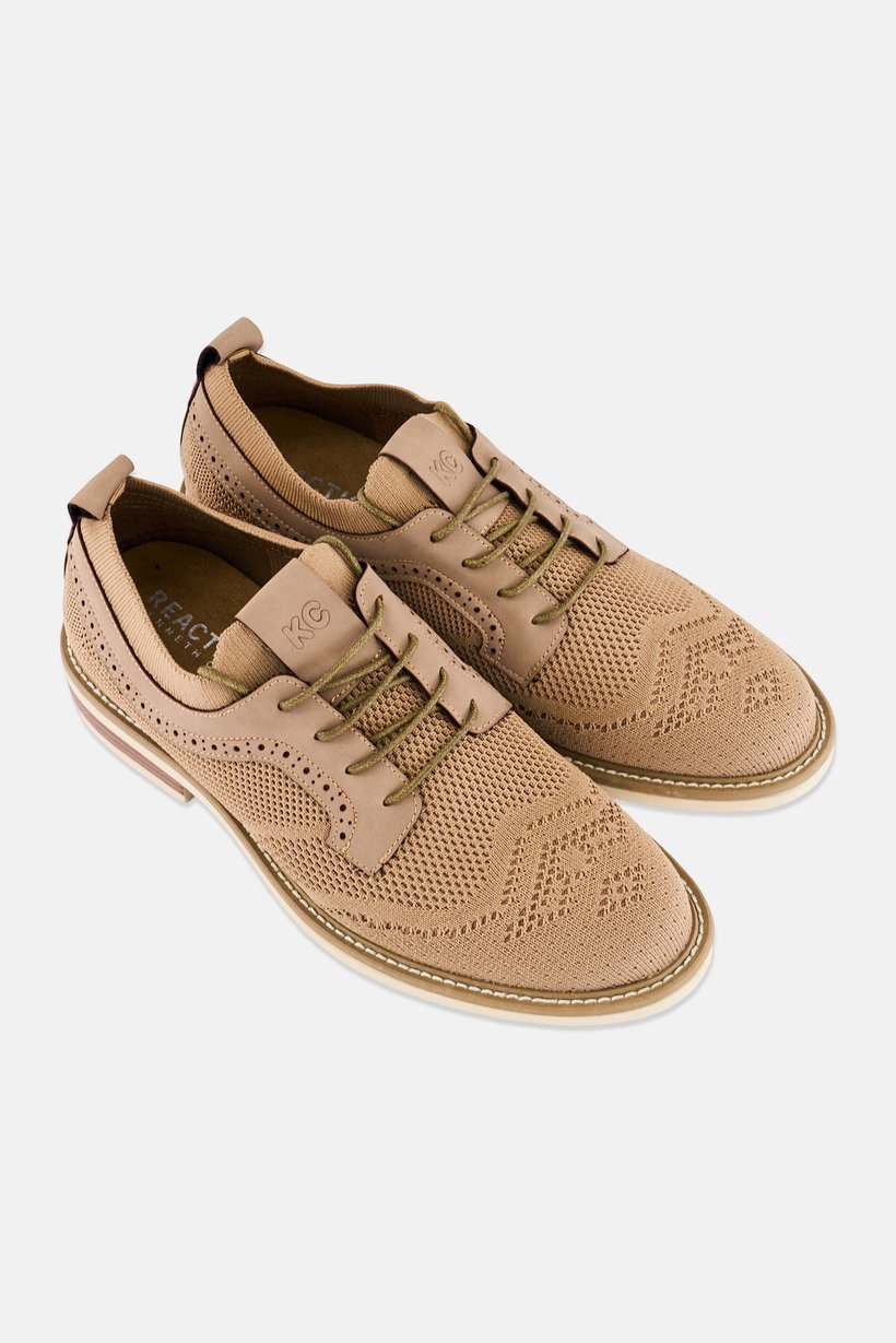 Men Klay Knit Lace Up Casual Shoes, Tan
