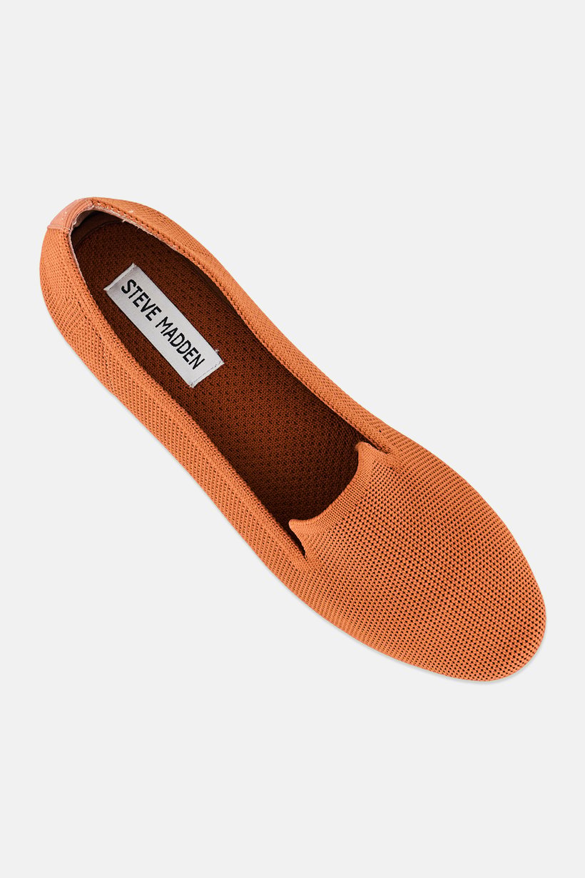 Women Knitted Slip On Flat Shoes, Brown