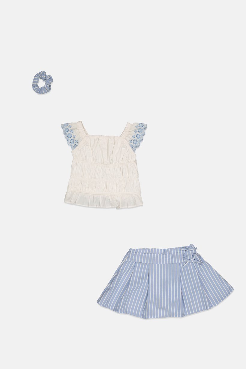 Buy Little Lass Toddlers Girl 2 Pieces Stripe Top And Skort With ...