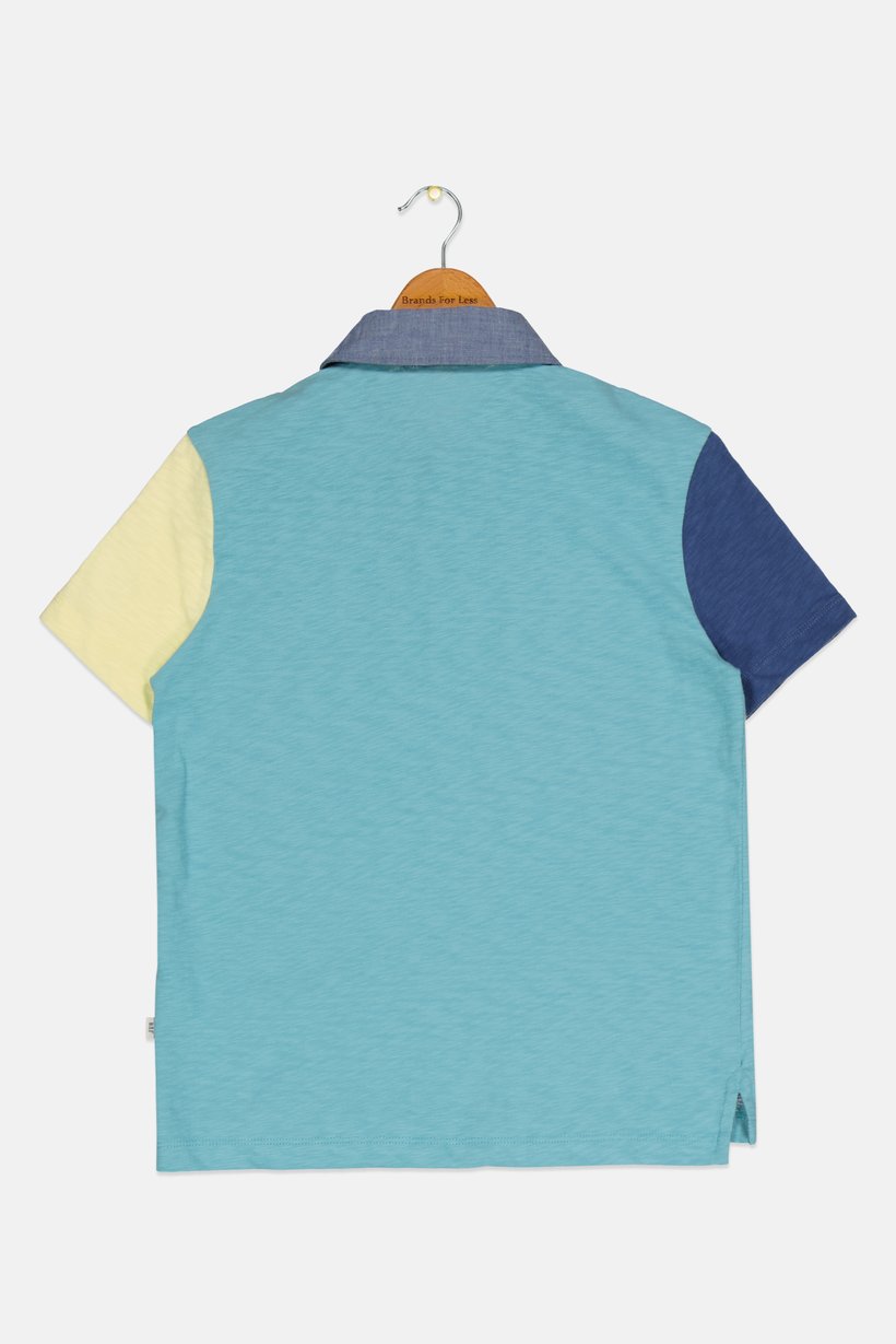 Kids Boy Yarn Dye Short Sleeve Polo Shirt, Sage Blue