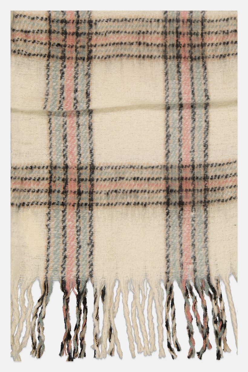 Women Plaid Knitted Scarves 184 L x 53 W cm, Multicolor