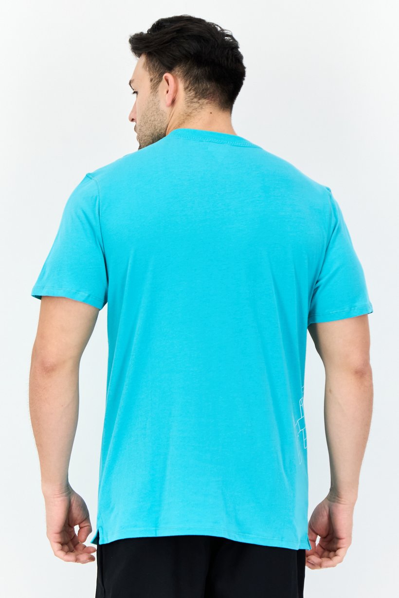 Buy Hoka Men Sportswear Fit Short Sleeve Outdoor T Shirt, Turquoise ...