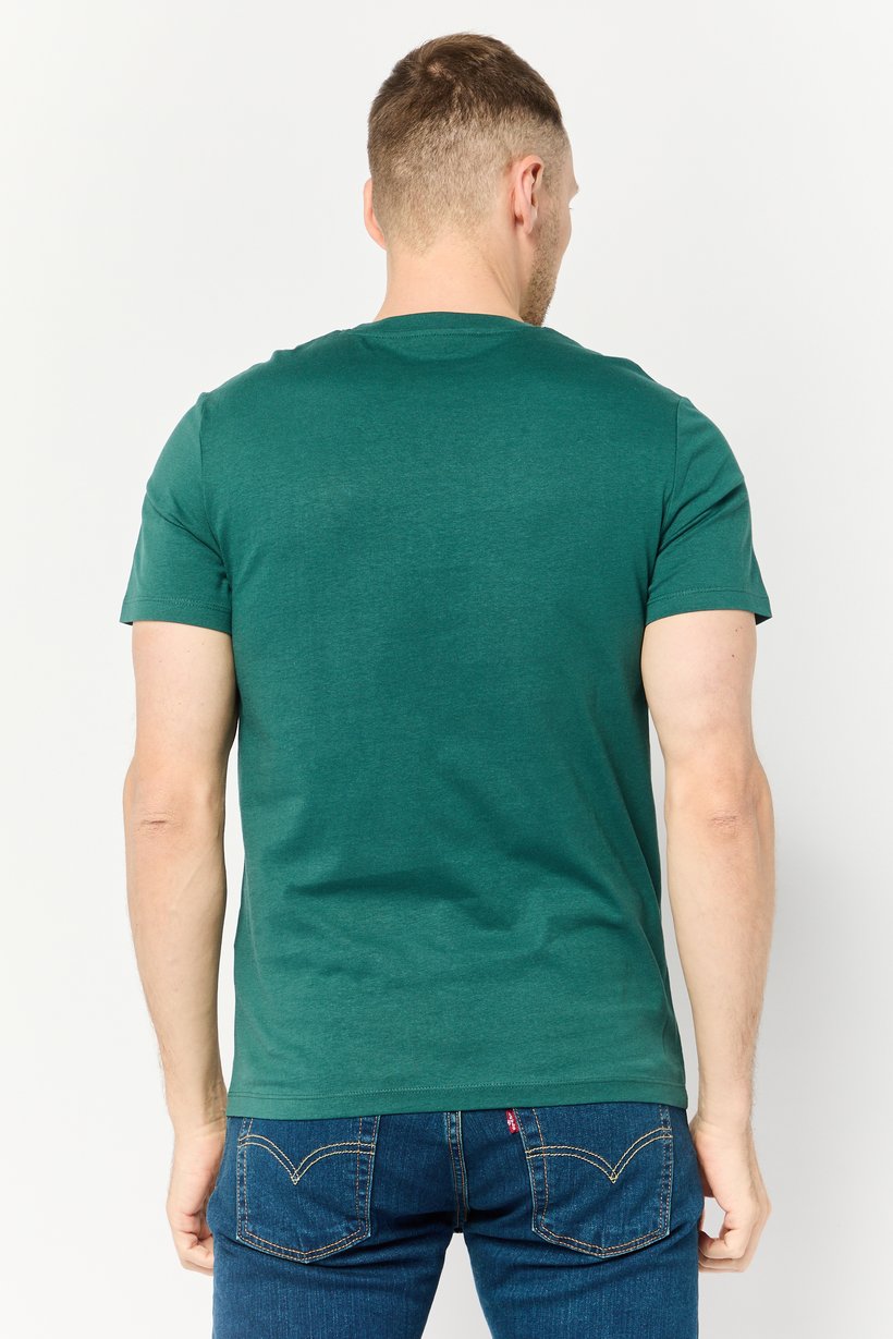 Men Crew Neck Short Sleeve Plain T-shirt, Green