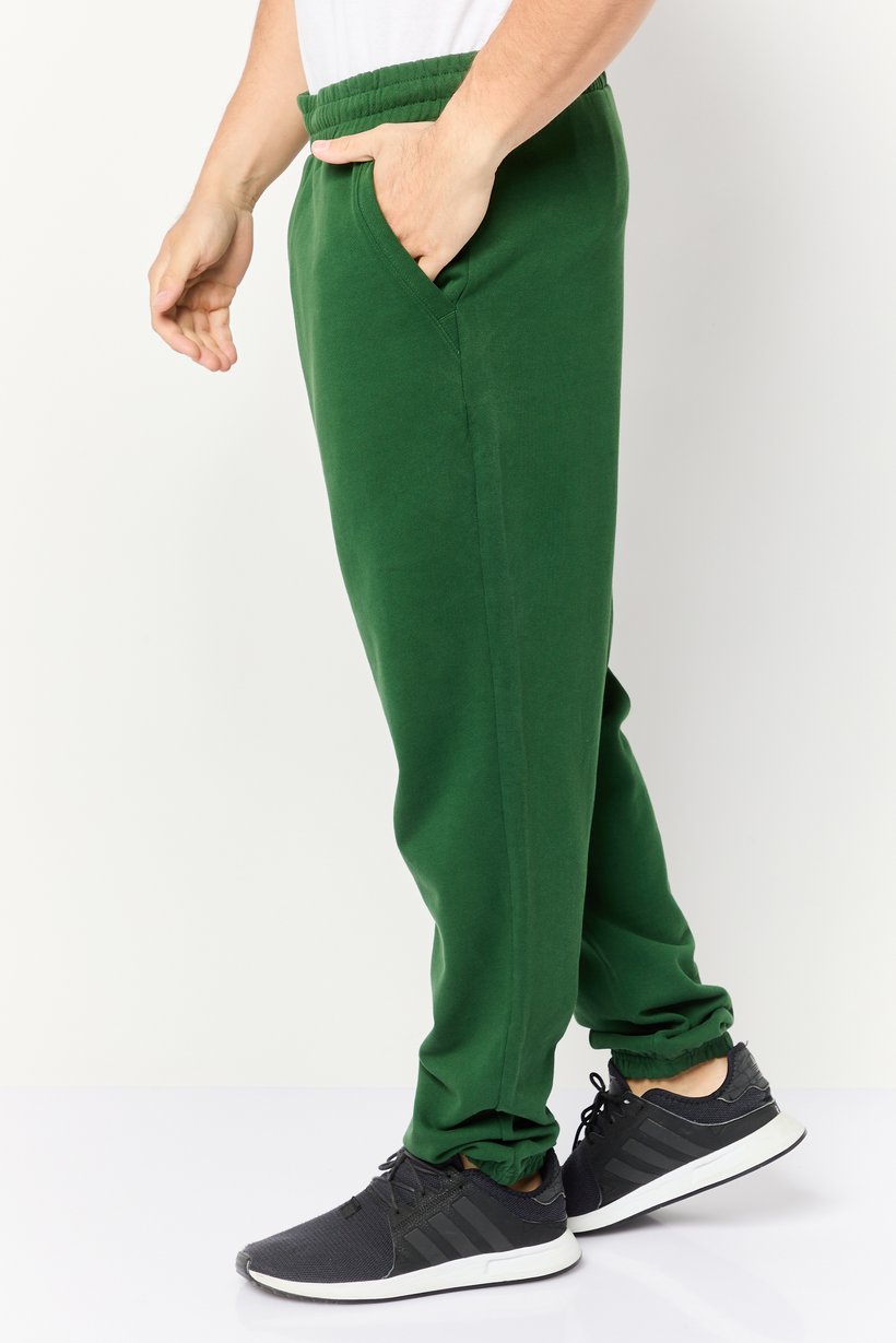 Men Regular Fit Solid Sweatpants, Green