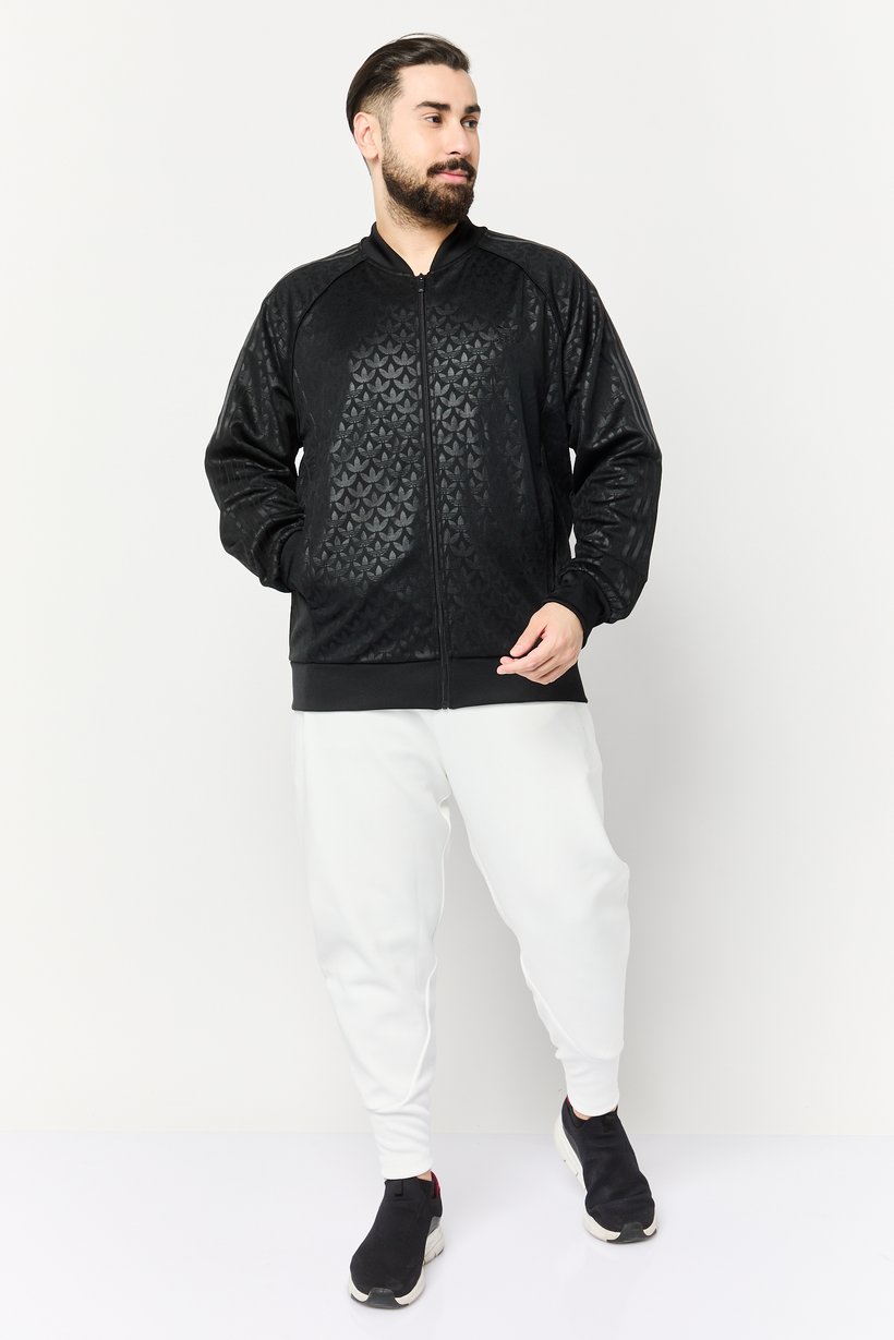 Men Sportswear Fit Long Sleeves Outdoor Jacket, Black