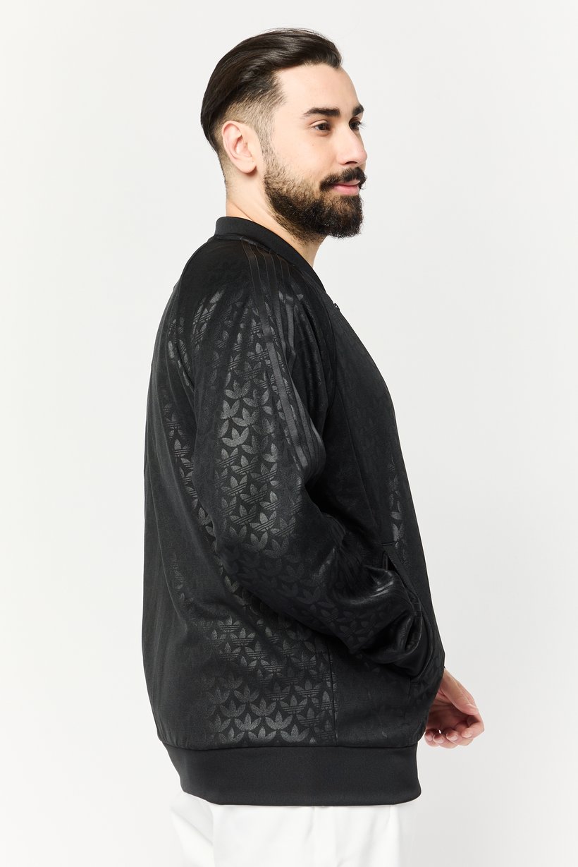 Men Sportswear Fit Long Sleeves Outdoor Jacket, Black