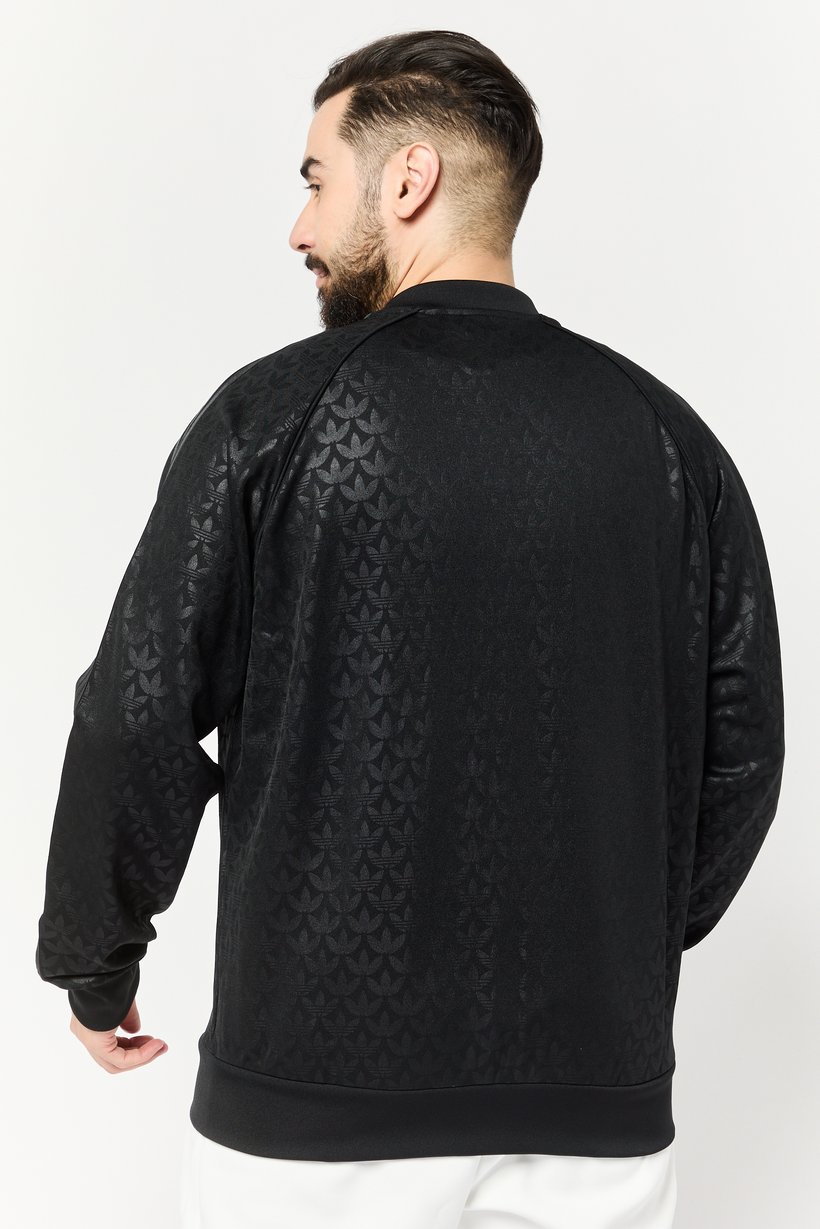 Men Sportswear Fit Long Sleeves Outdoor Jacket, Black