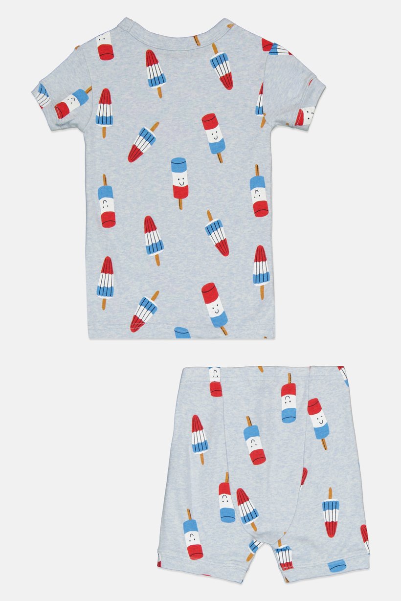 Toddlers Boy 2Pcs Allover Print Sleepwear Set, Multicolor