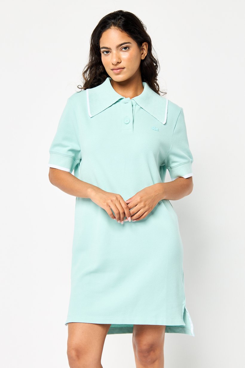 Buy Lacoste Women Brand Logo Mini Dress, Turquoise Online | Brands For Less