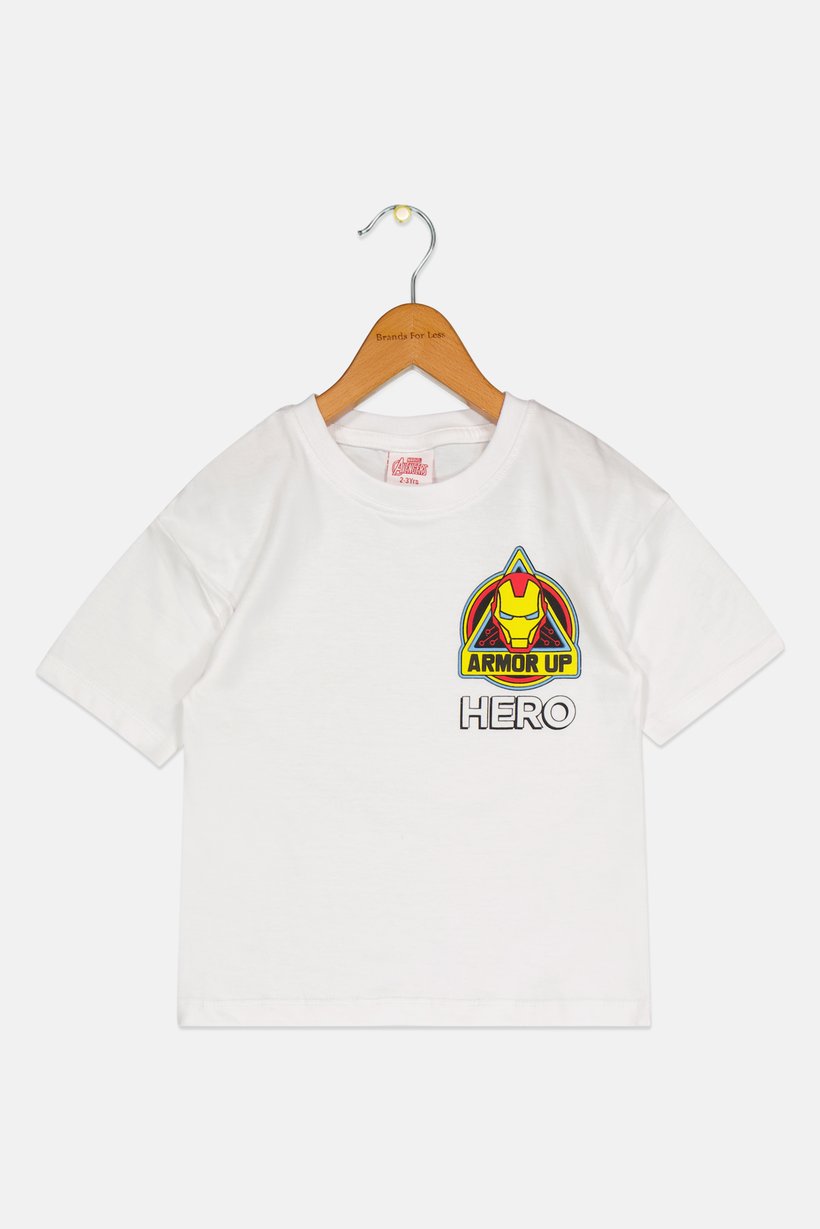Toddlers Boy Crew Neck Short Sleeves Graphic Print T-Shirt, White
