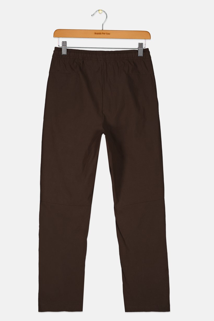 Kids Boy Plain Pull On Pants, Dark Brown