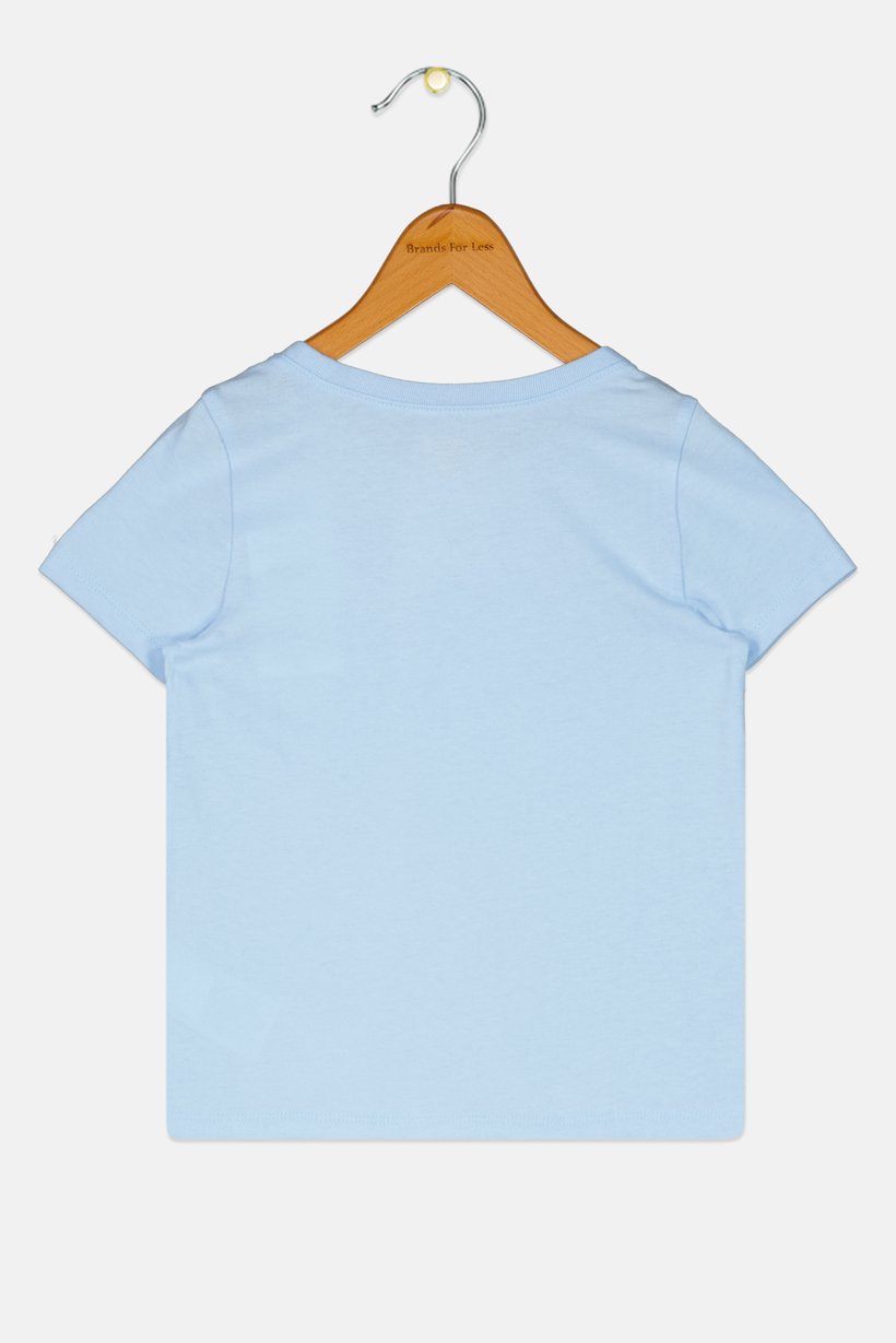 Toddlers Girl Short Sleeves Brand Logo T-Shirts, Blue