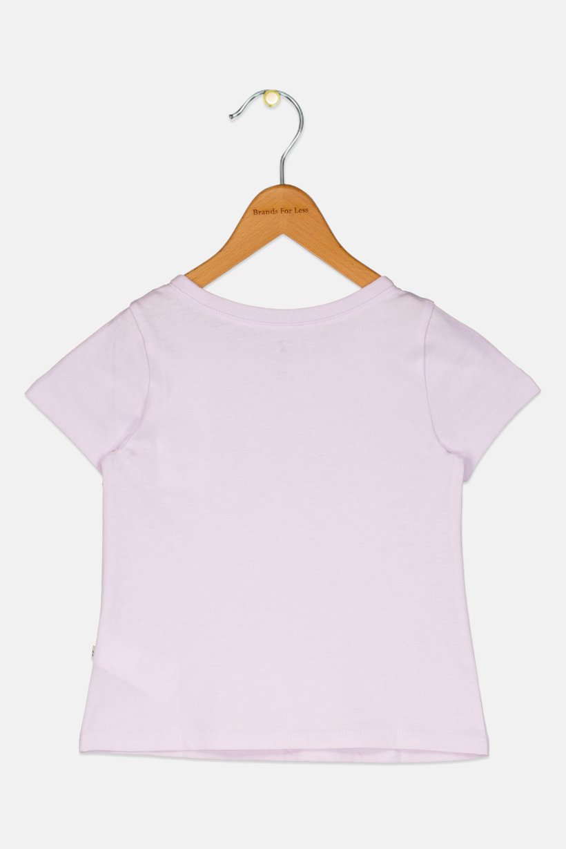 Toddlers Girl Short Sleeve Graphic Print T-shirt, Lilac