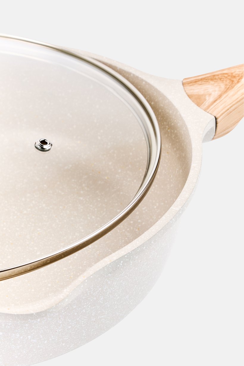 Buy Kathy Ireland Cast Aluminum Non Stick Deep Fry Pan, Light Grey ...