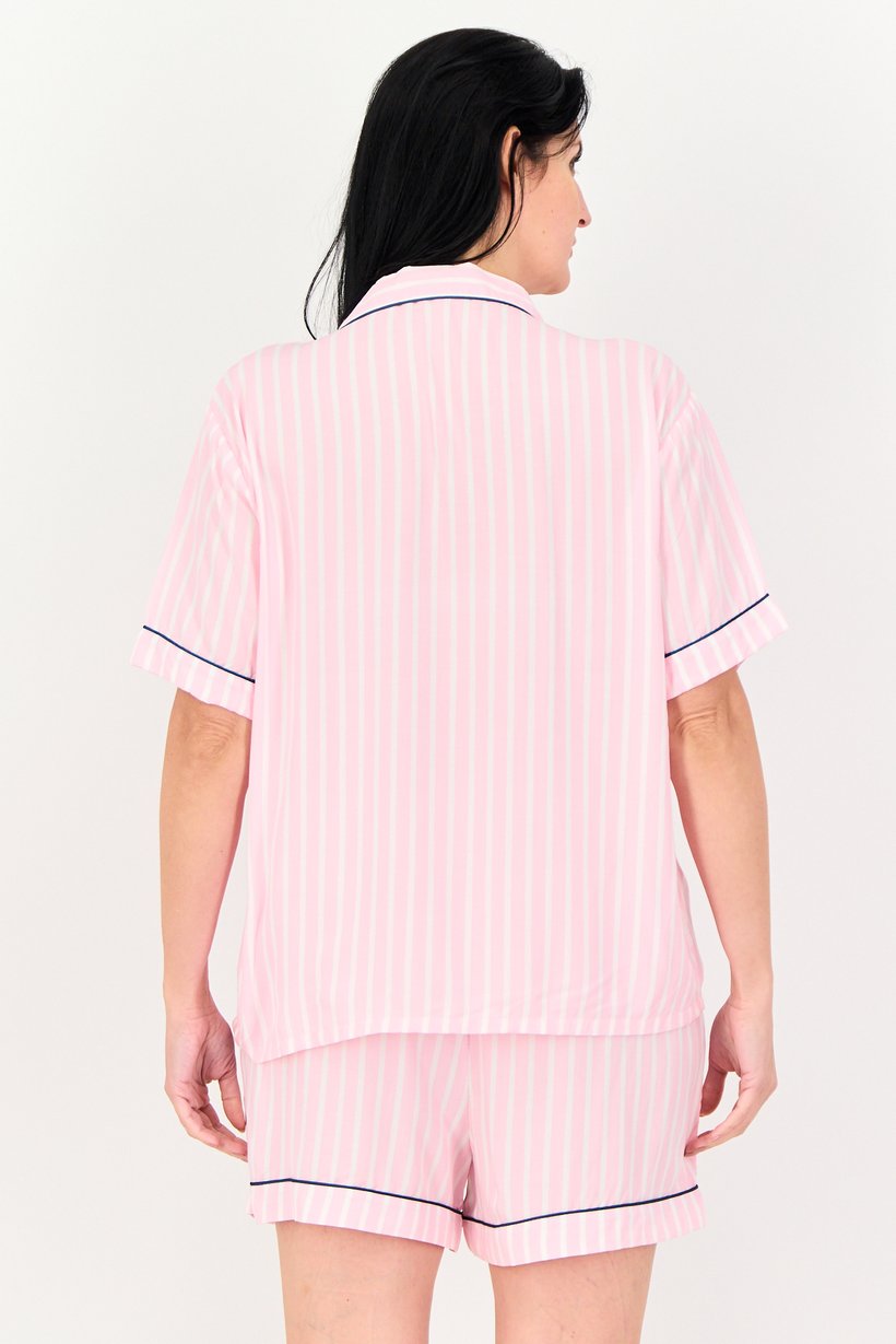 Women 2 Pieces Stripe Pajama Set, Multticolor