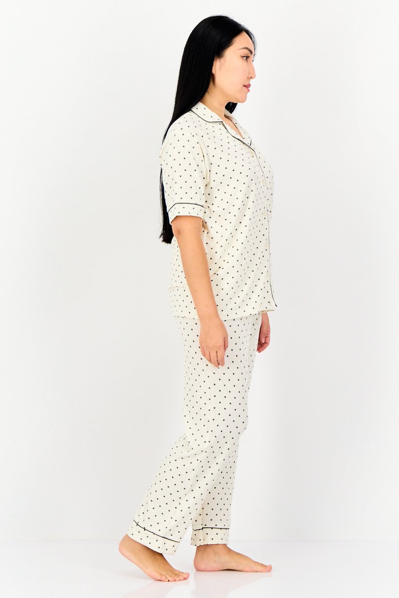 Women 2 Pieces Allover Print Pajamas Set, Multicolor