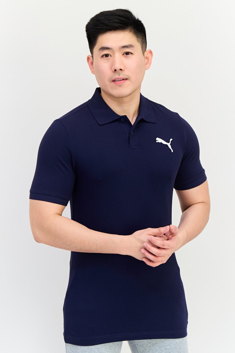 Men Sportswear Fit Short Sleeves Outdoor Polo Shirt, Navy Blue