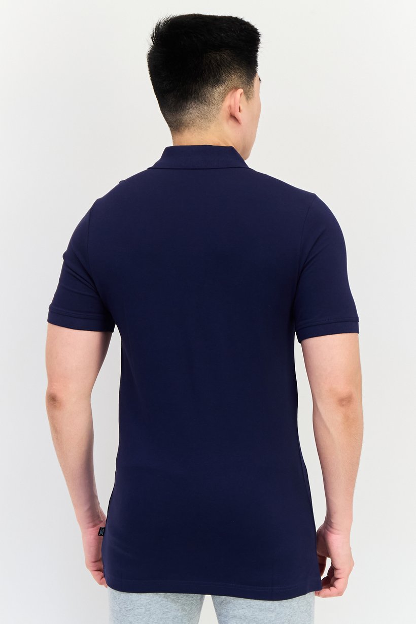 Men Sportswear Fit Short Sleeves Outdoor Polo Shirt, Navy Blue