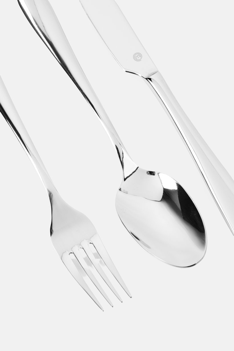 3 Pieces Handle Cutlery Set Fork Spoon Knife, Silver