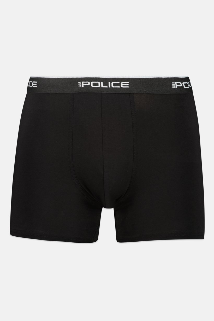 Men 3 Pcs Brand Logo Boxer Shorts, Black