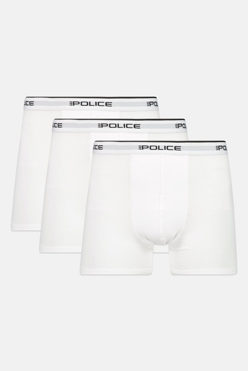 Men 3 Pieces Brand Logo Boxer Shorts, White