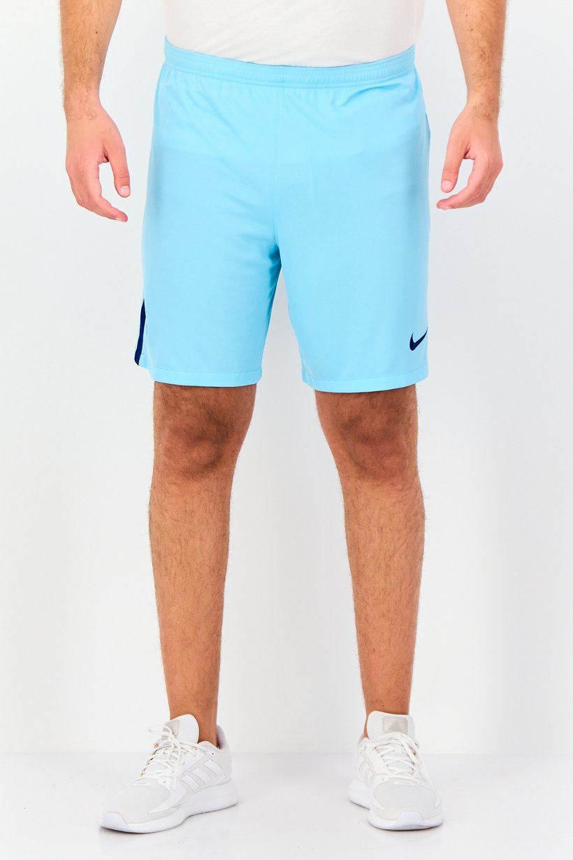 Men Dri Fit Embroidered Logo Football Shorts, Turquoise