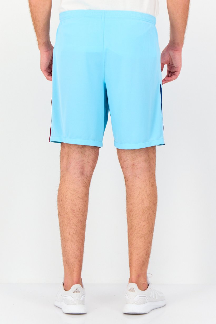 Men Dri Fit Embroidered Logo Football Shorts, Turquoise