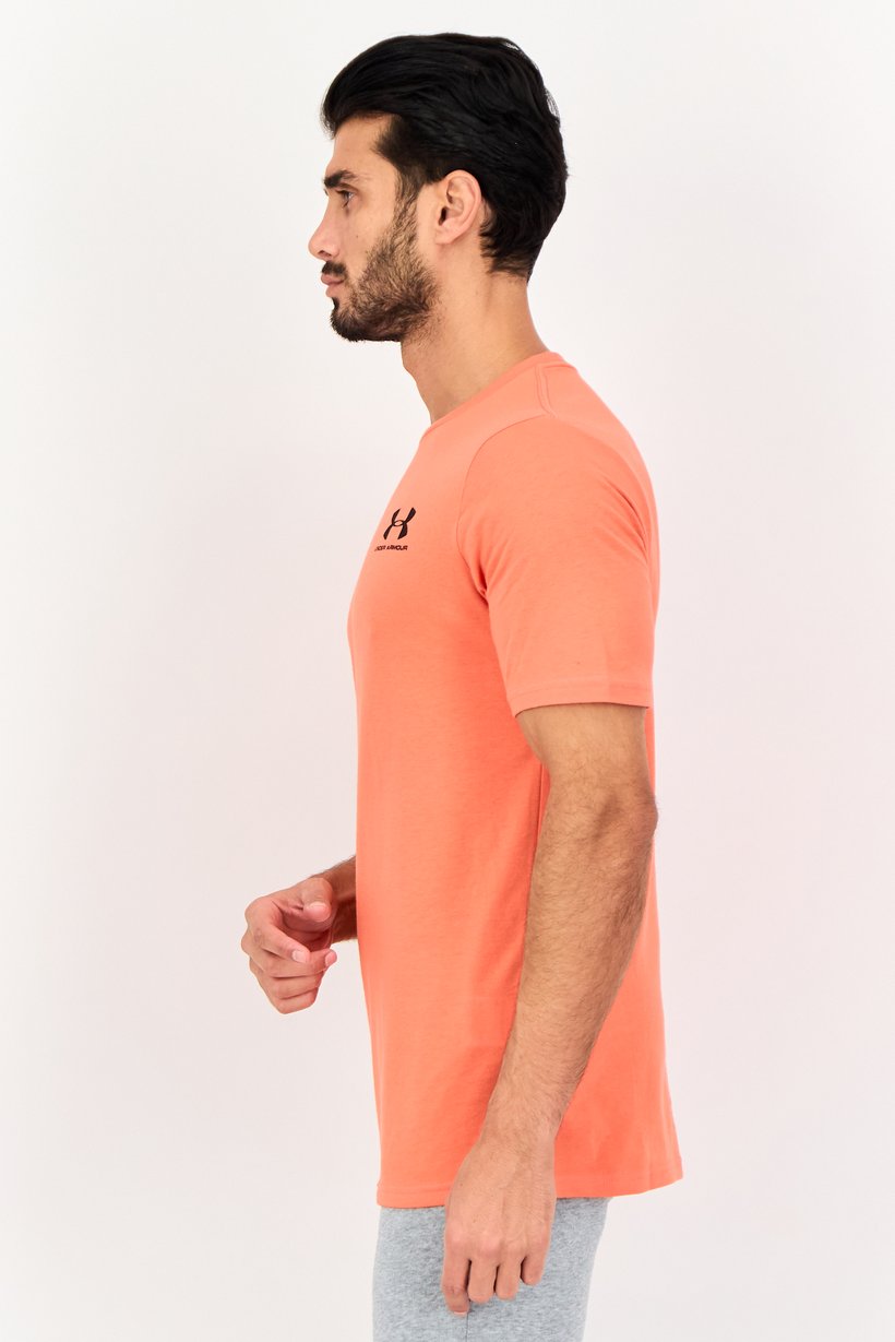 Men Loose Fit Short Sleeve Outdoor T-Shirts, Orange