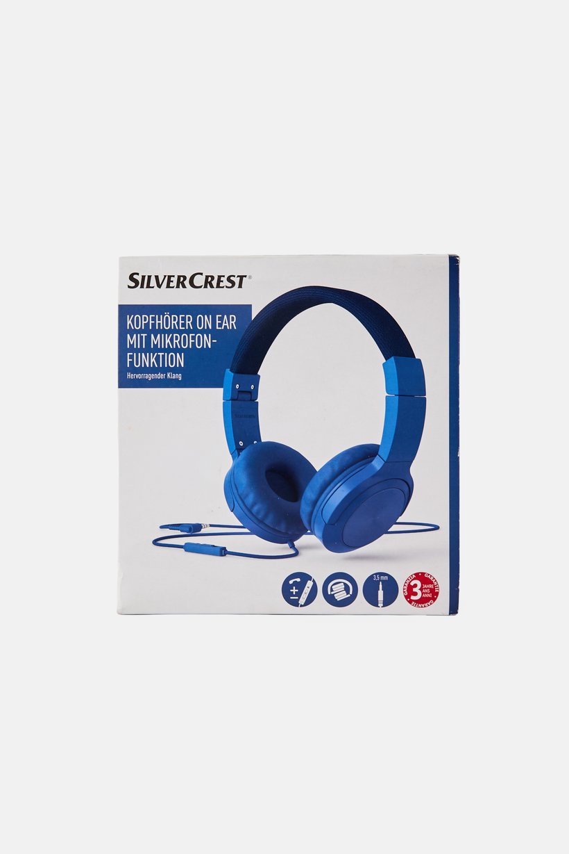 Headphones On-Ear With Microphone Remote Function Good, Blue