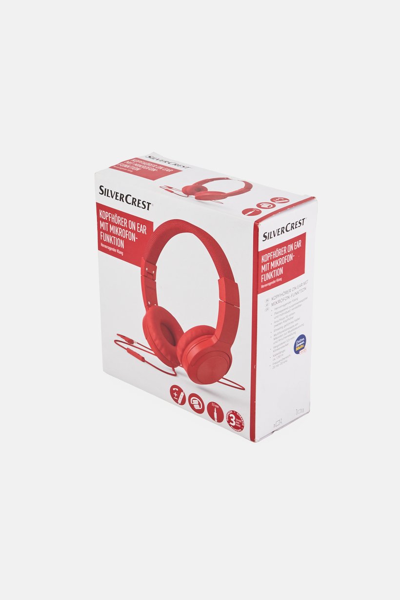 Headphones On-Ear With Microphone Remote Function Good, Red