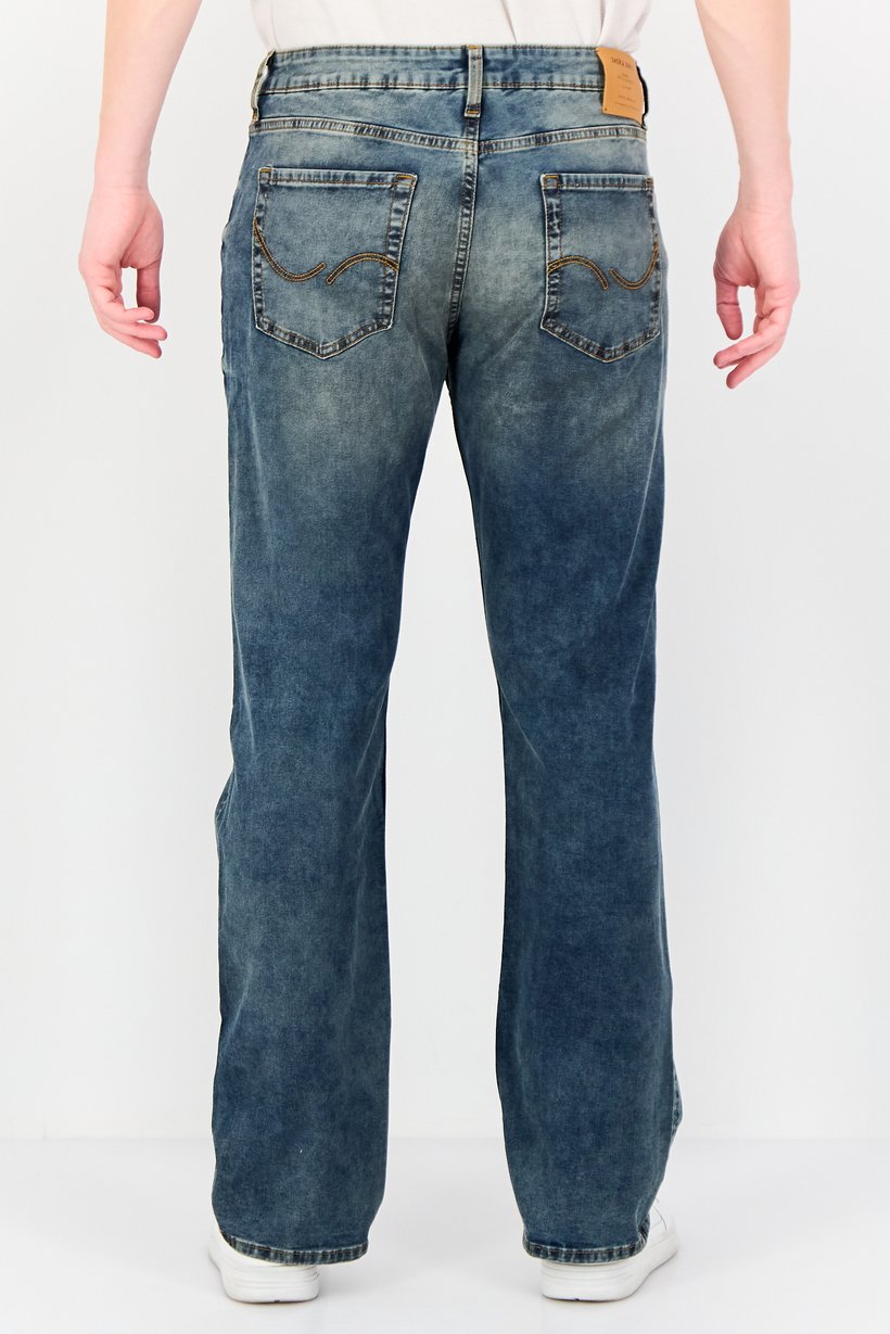 Buy Jack & Jones Men Regular Fit Washed Stretchable Denim, Blue Online ...