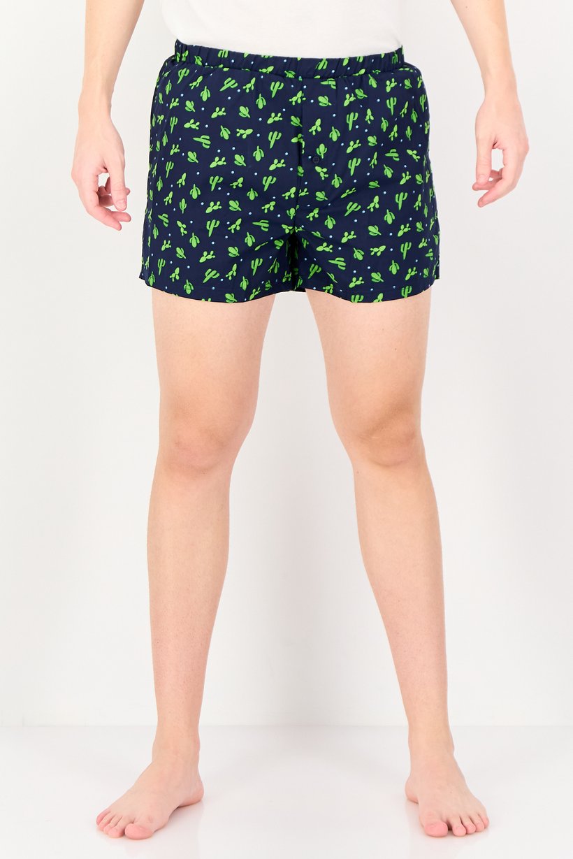 Men 3Pcs  Allover Print Pull On Boxer, Multicolor