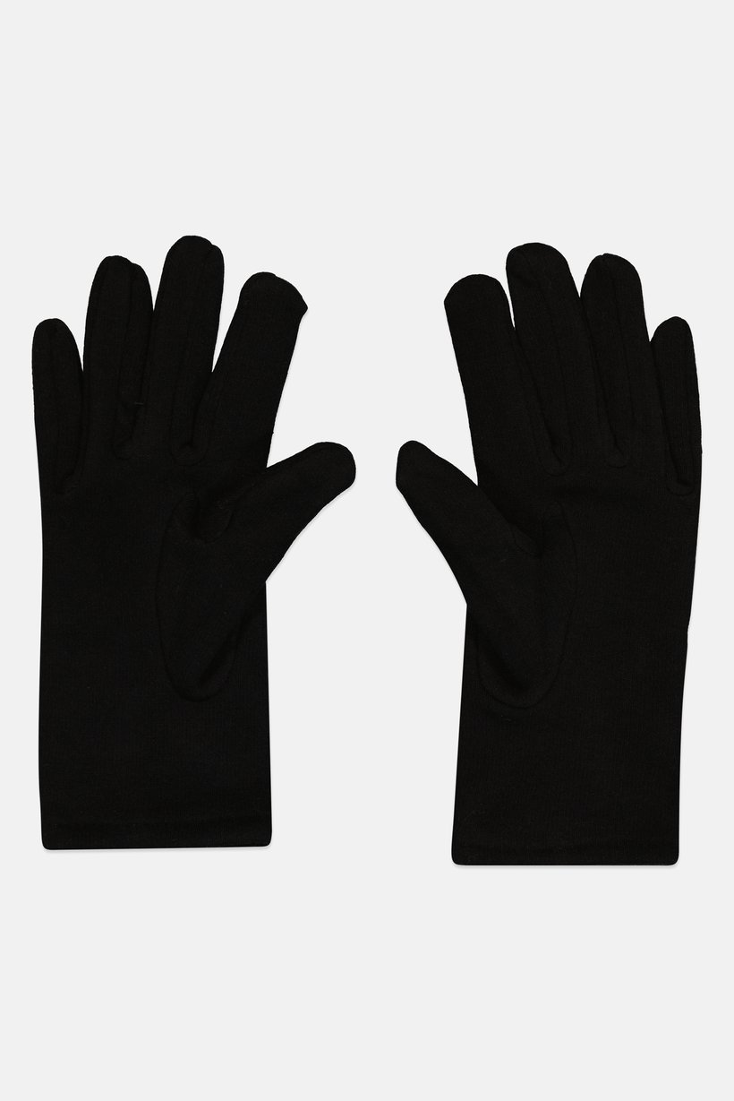 Women 1 Pair Solid Gloves, Black