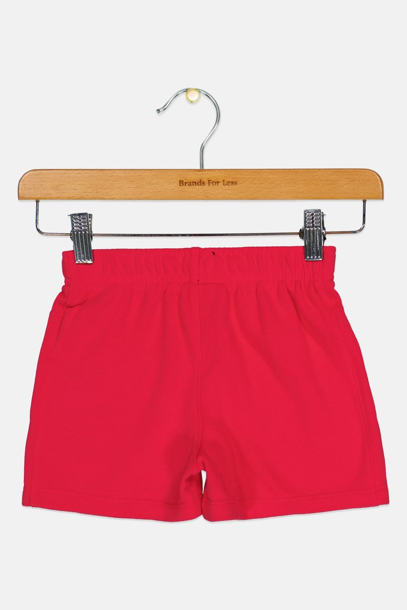 Toddlers Girl Embroidered Logo Outdoor Shorts, Pink