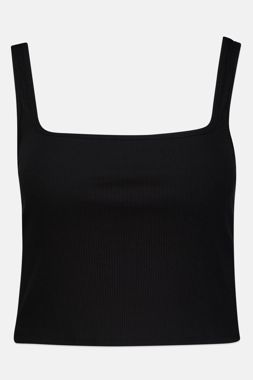 Buy Aeropostale Women Square Neck Ribbed Sleeveless Tank Top, Black ...