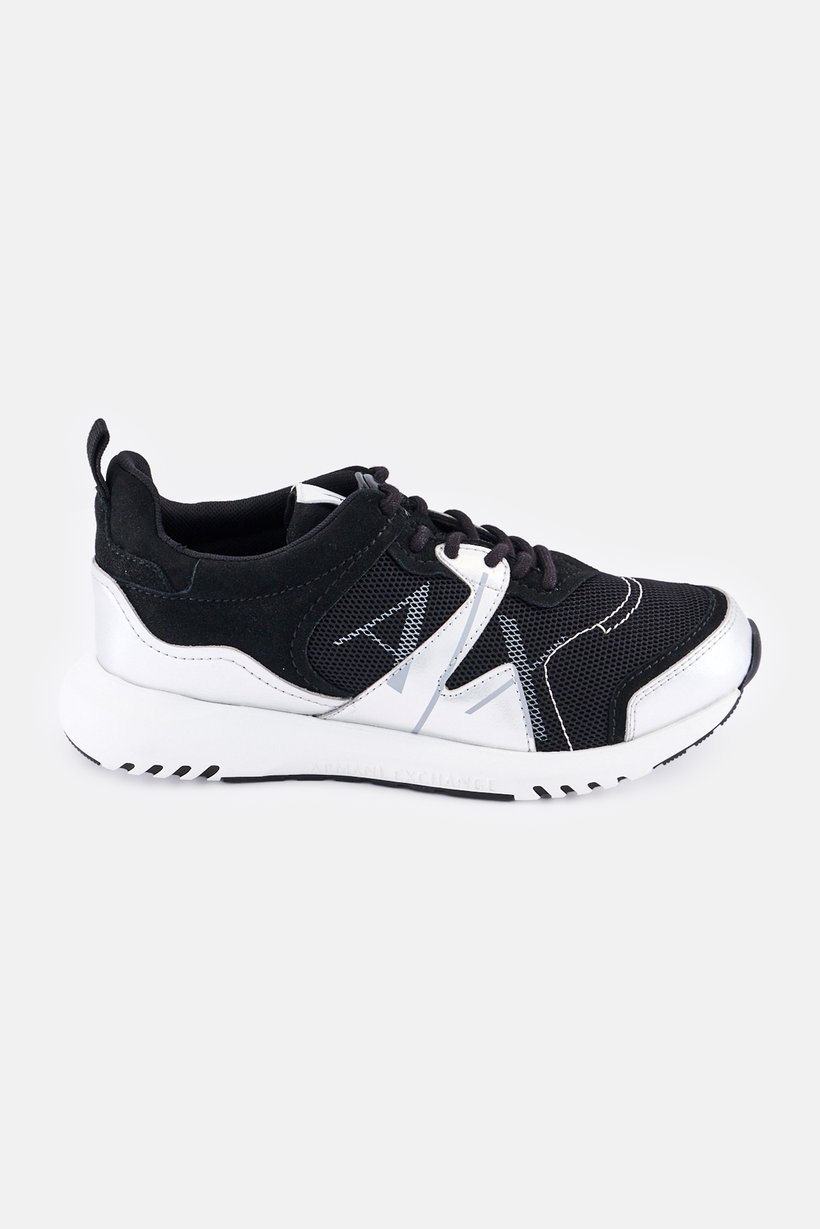 AX Armani Exchange Women Medium Lace Up Sneakers, Black