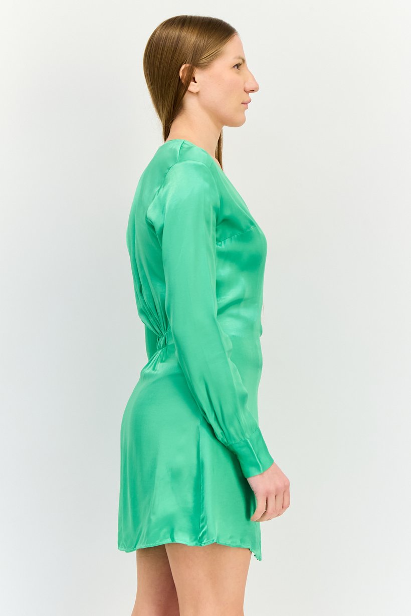 Women Plain Mini Dress, Green