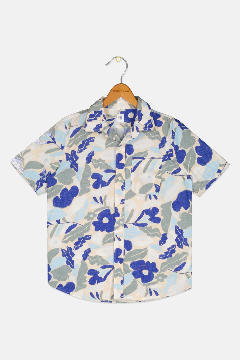 Kids Boy Allover Print Short Sleeve Casual Shirt, Multicolor