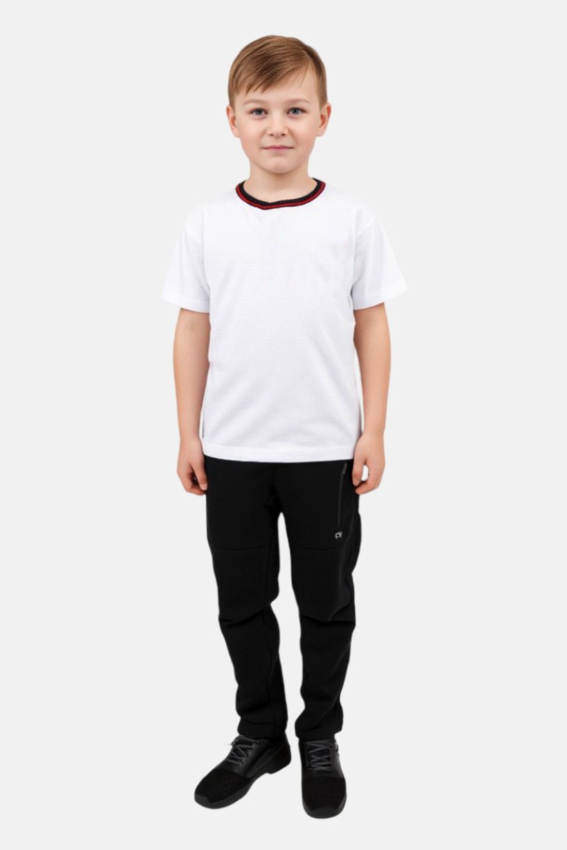 Kids Boy Brand Logo Pants, Black