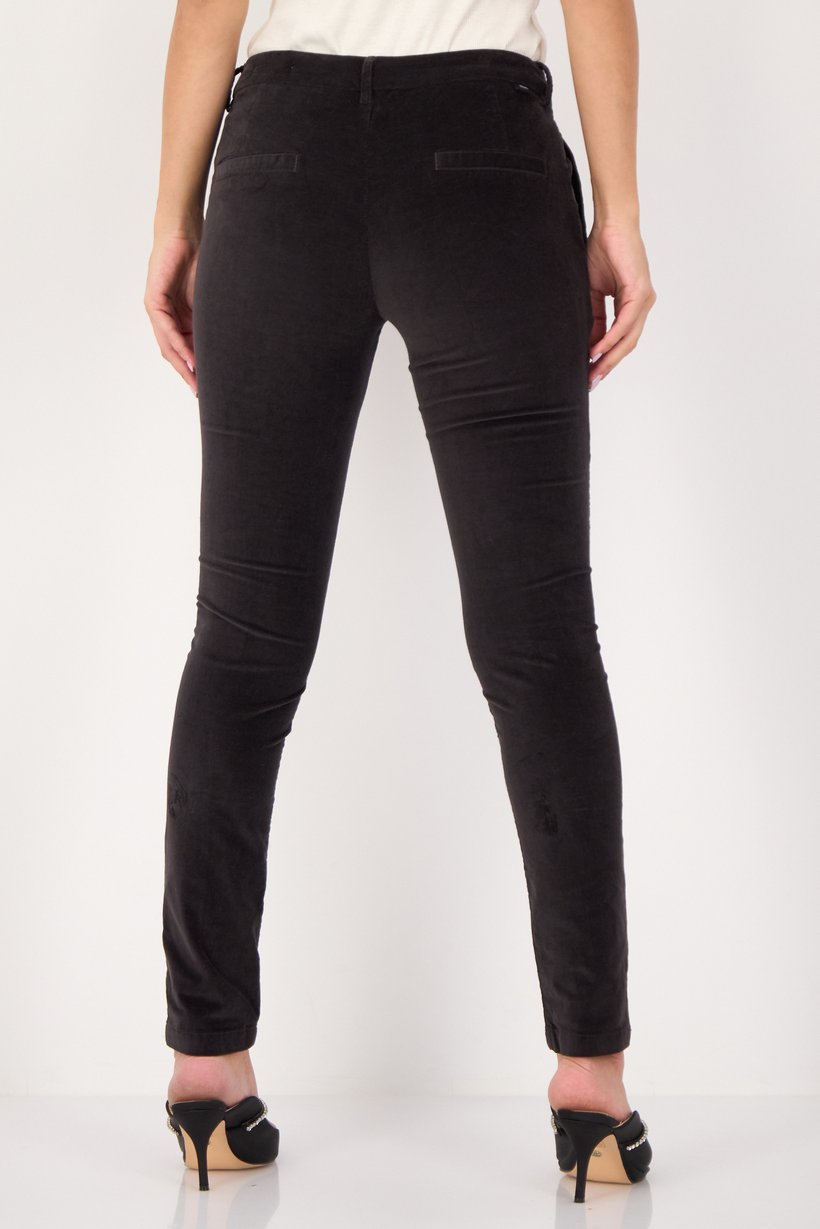 Women Regular Fit Solid Straight  Leg Pants, Black