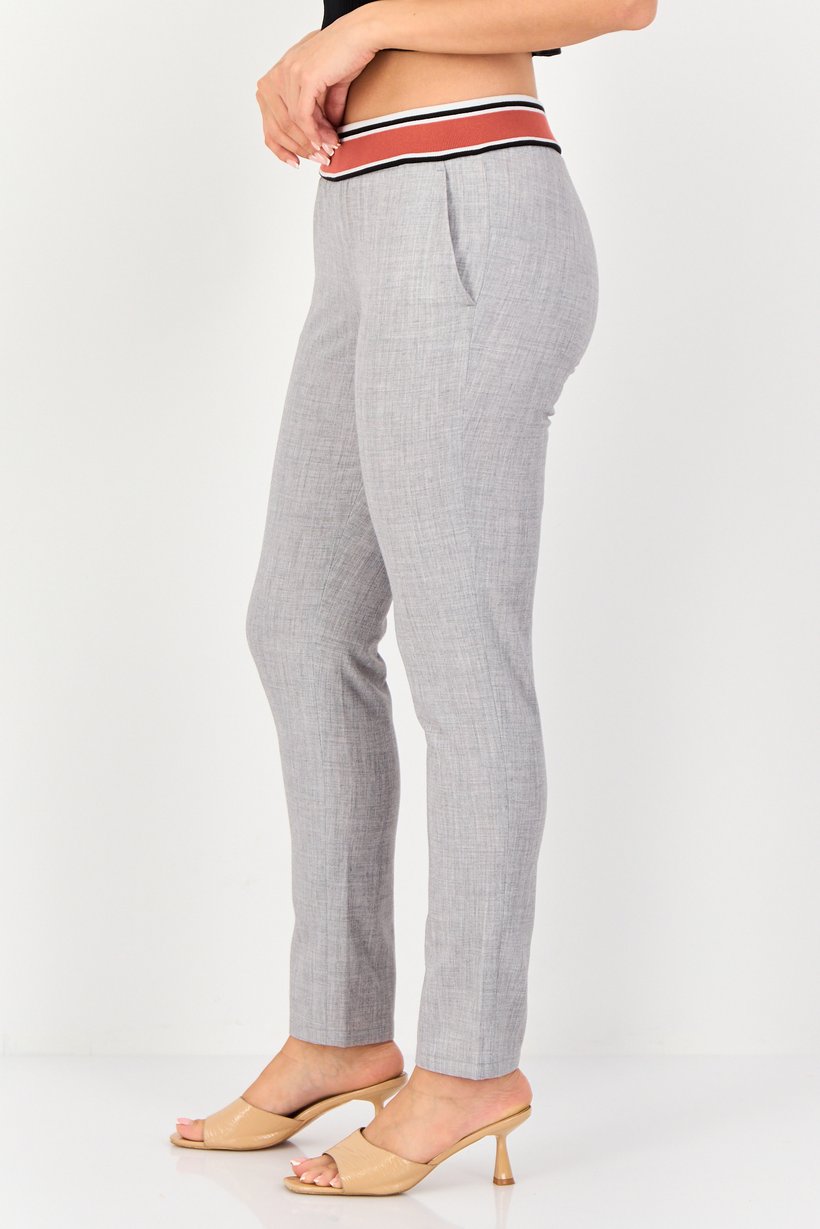 Women Street Fit Heather Straight Leg Pants, Light Grey