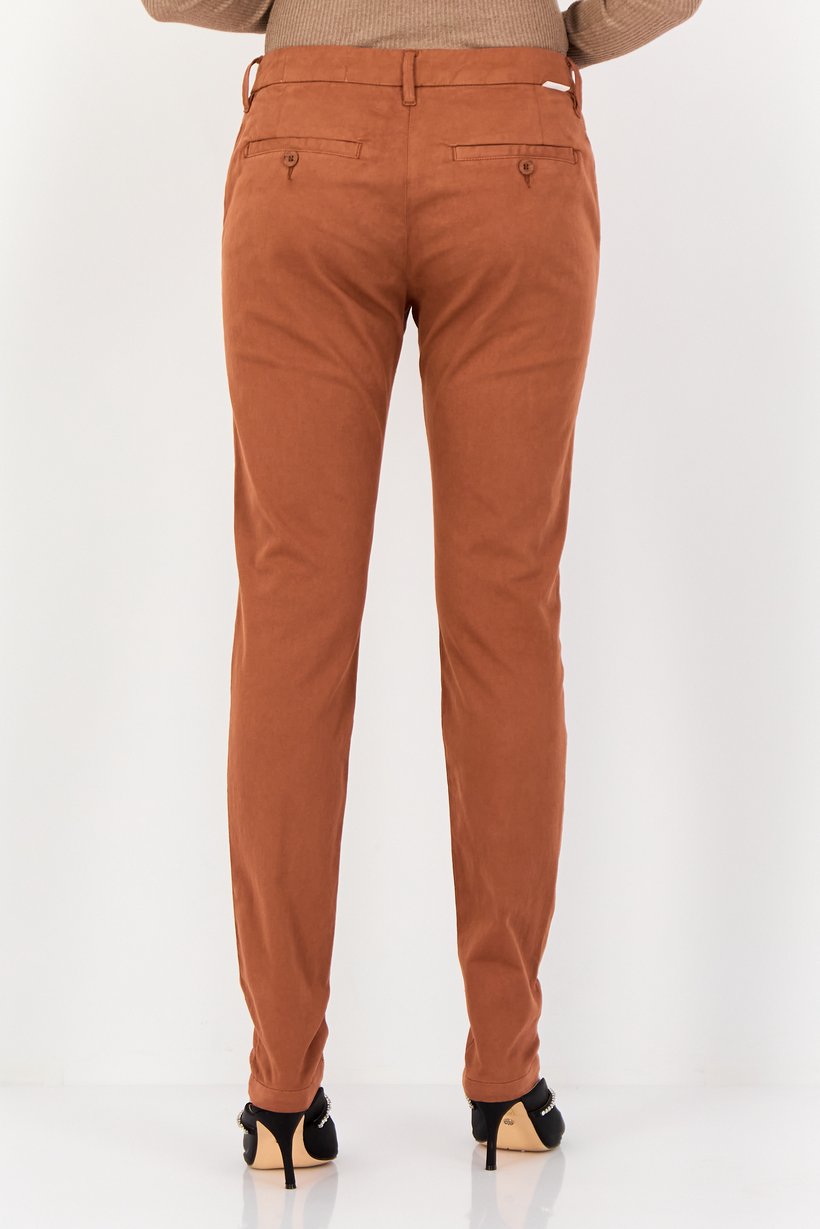 Women Skinny Fit Solid Skinny Pants, Brown