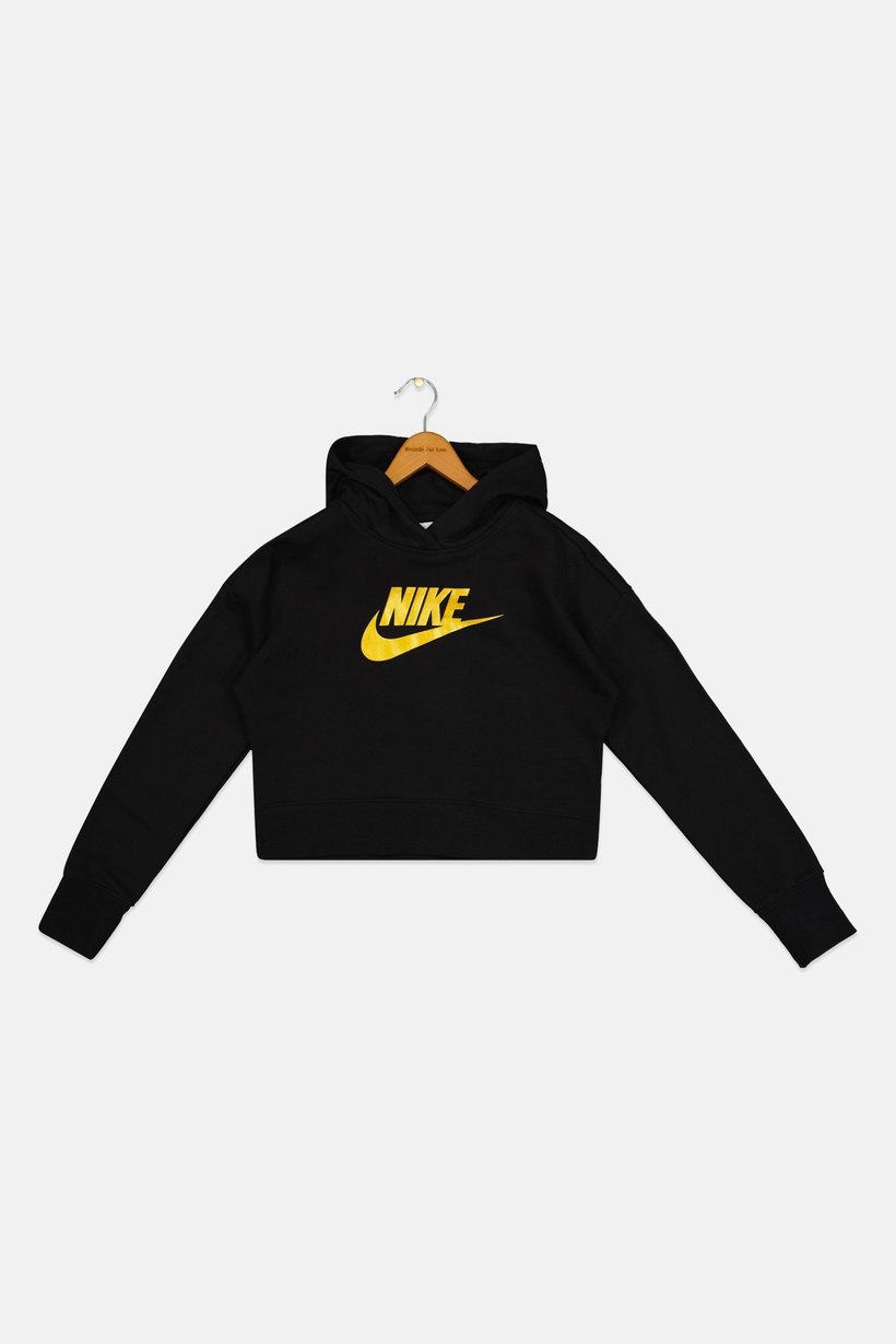 Kids Girl Sportswear Fit Long Sleeve Training Hoodie, Black
