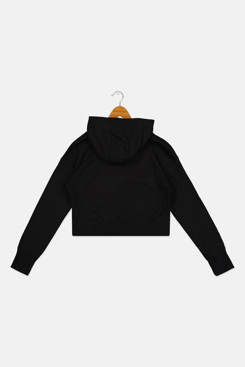 Kids Girl Sportswear Fit Long Sleeve Training Hoodie, Black