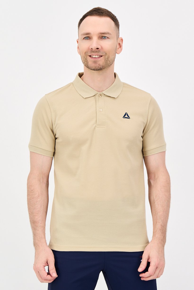 Men Sportswear Fit Short Sleeve Outdoor Polo Shirt, Khaki