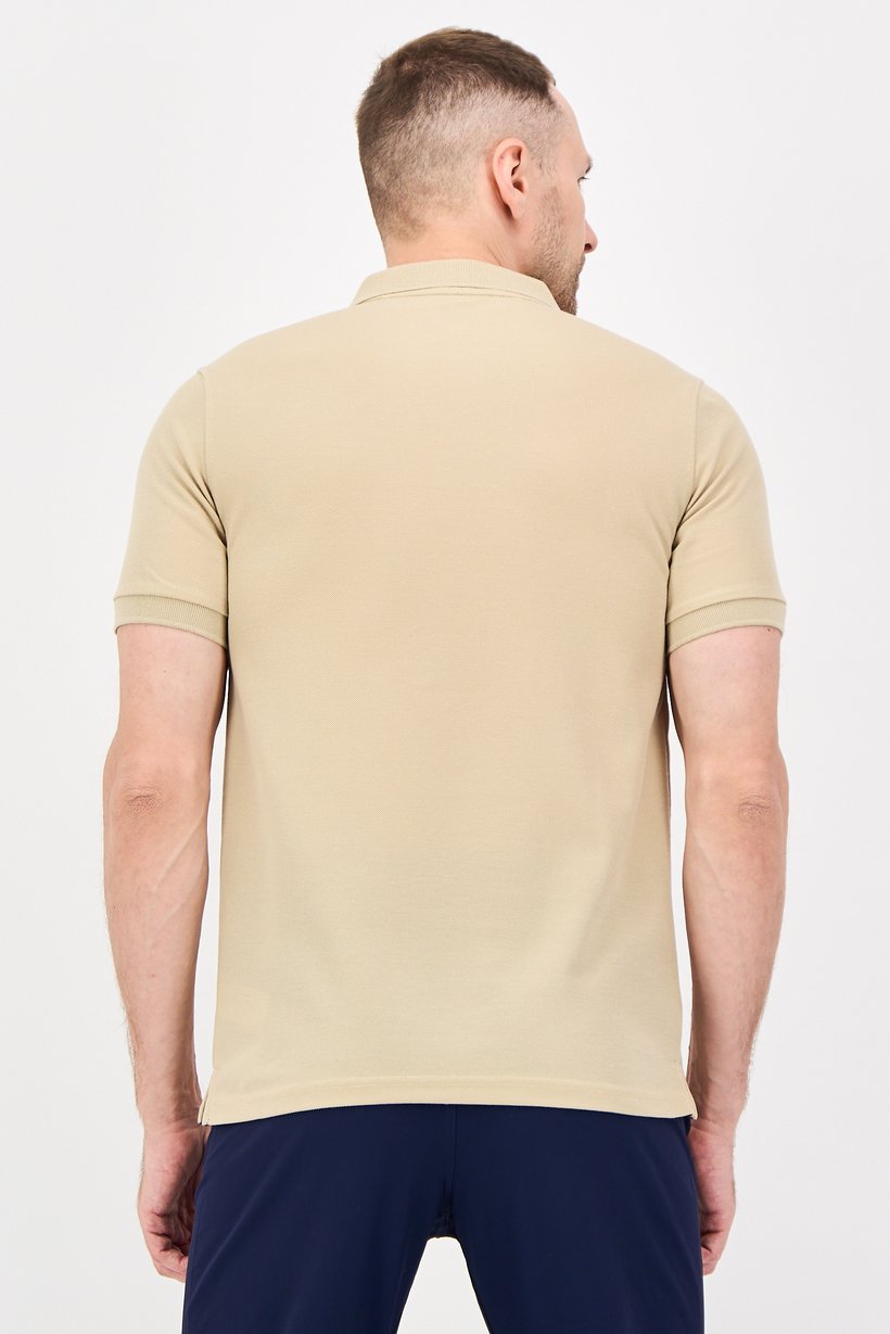 Men Sportswear Fit Short Sleeve Outdoor Polo Shirt, Khaki